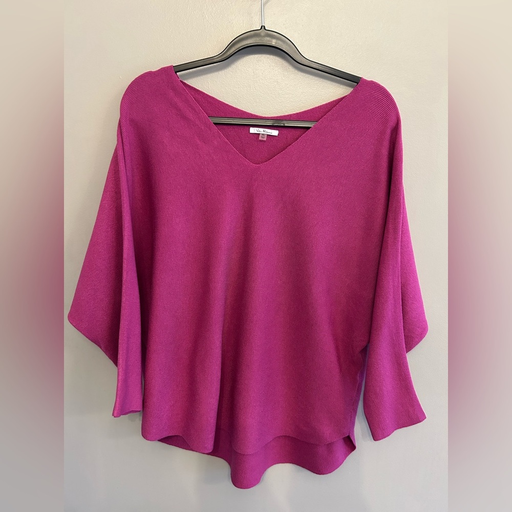 Vince Camuto Women's V-Neck Sweater - Magenta